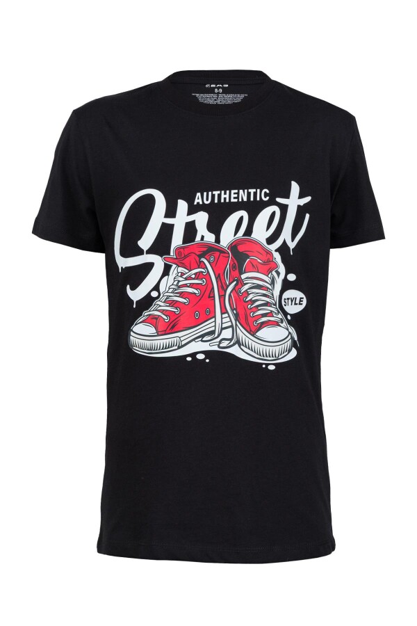 2AS Aja Çocuk Baskılı T-Shirt 221 SİYAH