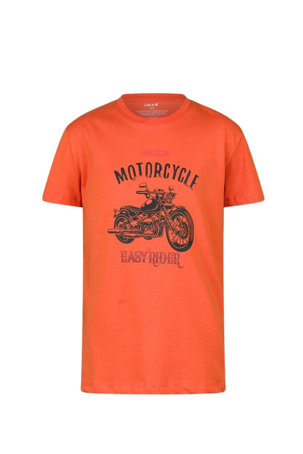 2AS Aja Çocuk Baskılı T-Shirt Turuncu 212 - 2AS