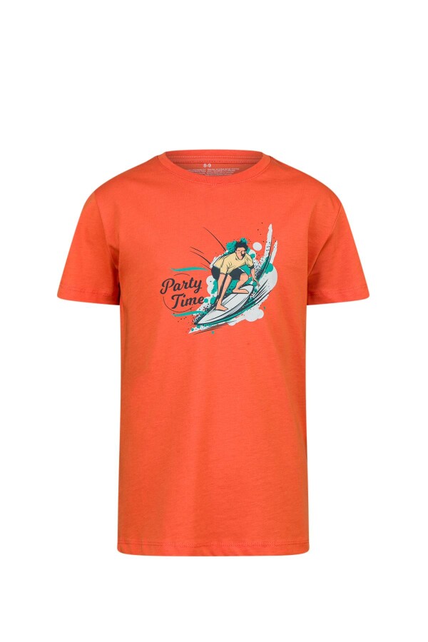 2AS Aja Çocuk Baskılı T-Shirt Turuncu 216 - 2AS