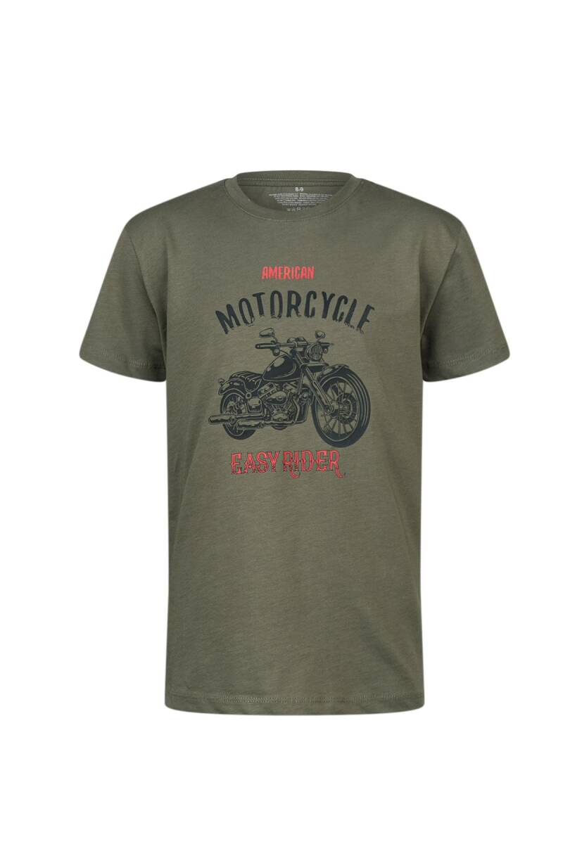 2AS Aja Çocuk Baskılı T-Shirt Haki 212 - 1