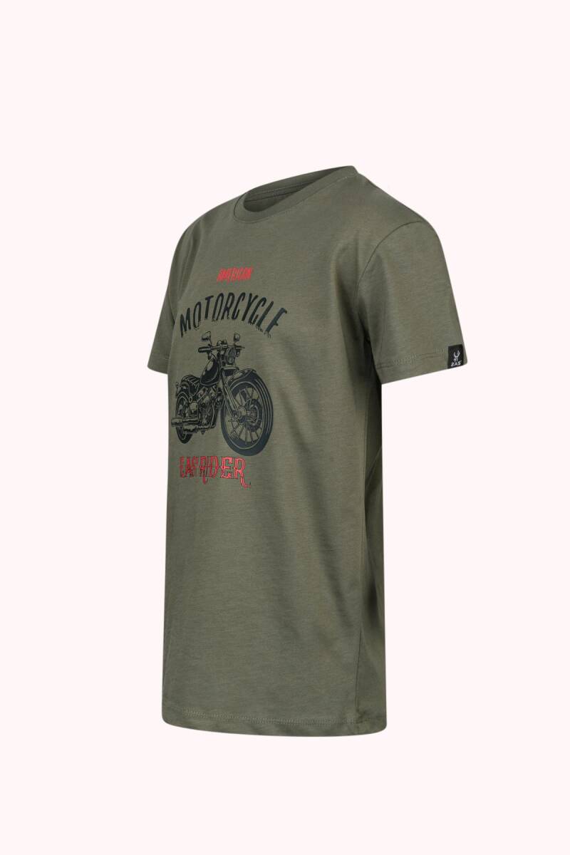 2AS Aja Çocuk Baskılı T-Shirt Haki 212 - 2