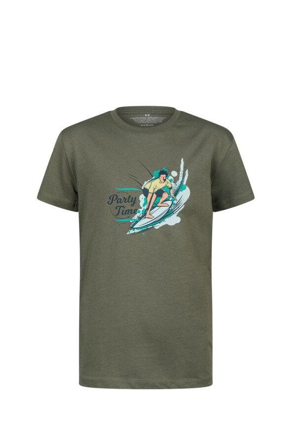 2AS Aja Çocuk Baskılı T-Shirt Haki 216 
