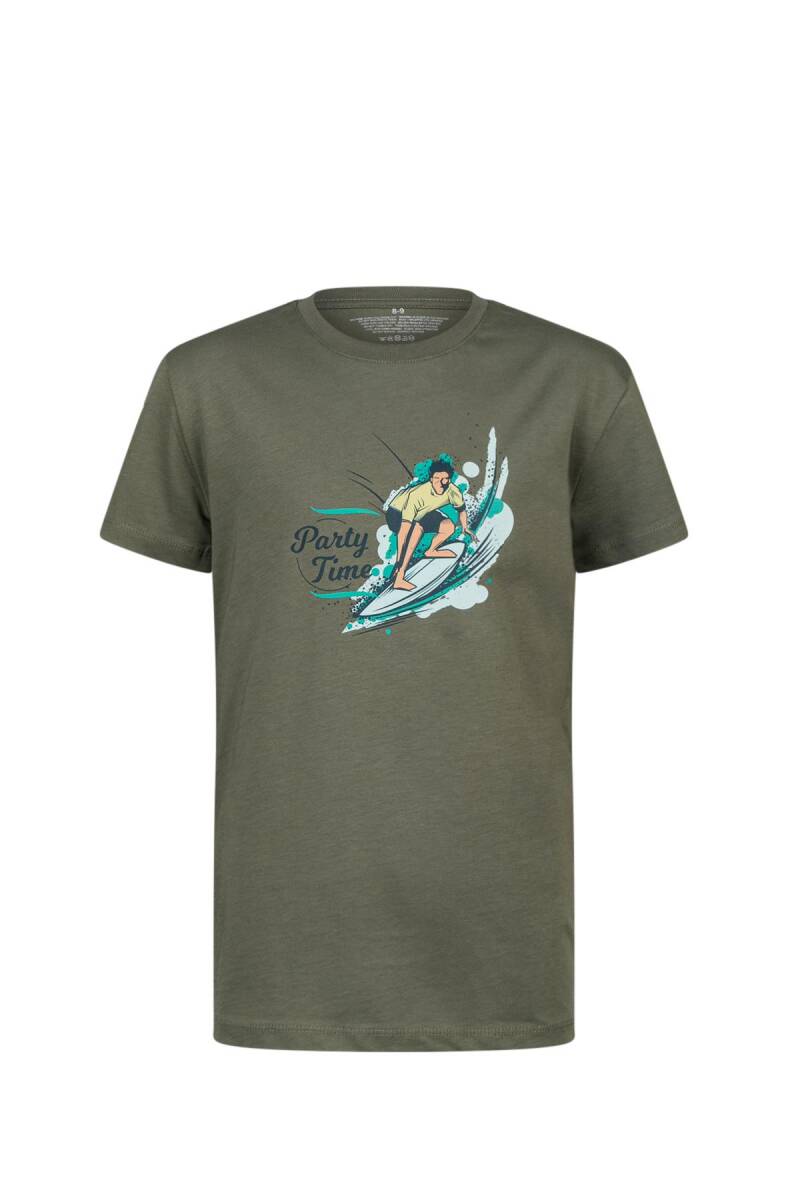 2AS Aja Çocuk Baskılı T-Shirt Haki 216 - 1
