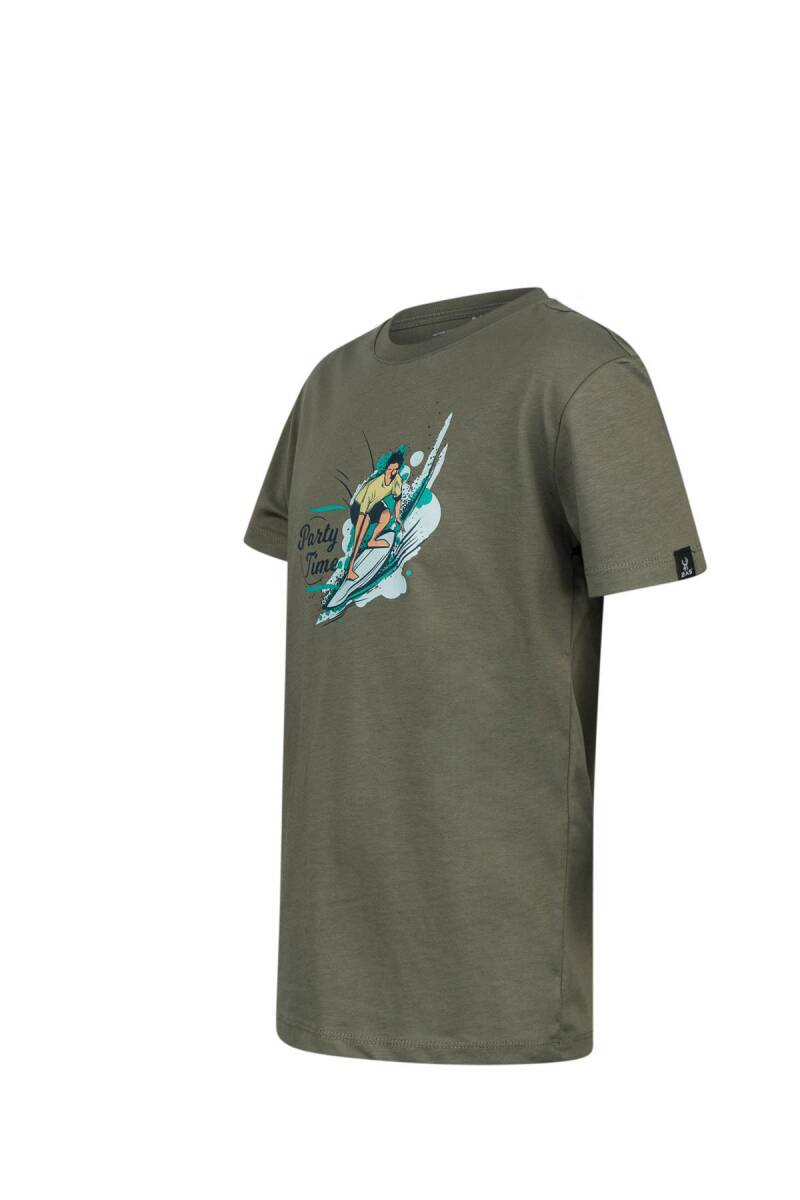2AS Aja Çocuk Baskılı T-Shirt Haki 216 - 2