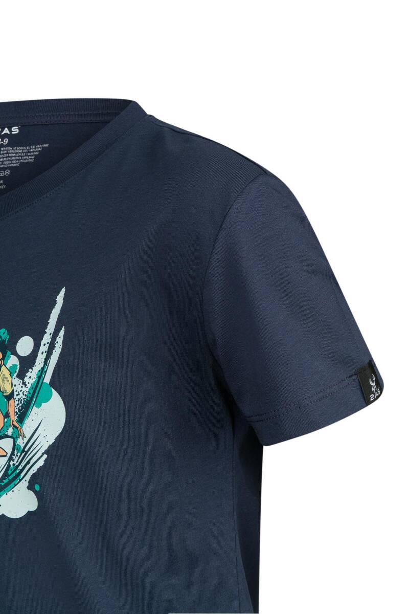 2AS Aja Çocuk Baskılı T-Shirt Lacivert 216 - 3