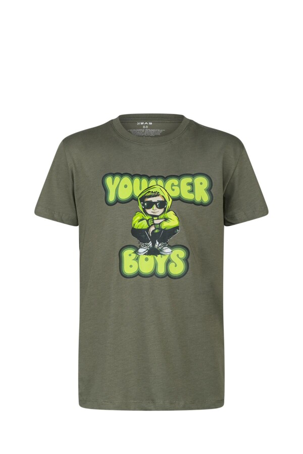 2AS Aja Çocuk Baskılı T-Shirt Haki 214 - 2AS