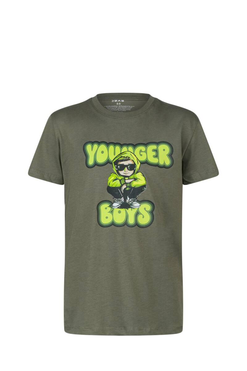 2AS Aja Çocuk Baskılı T-Shirt Haki 214 - 1