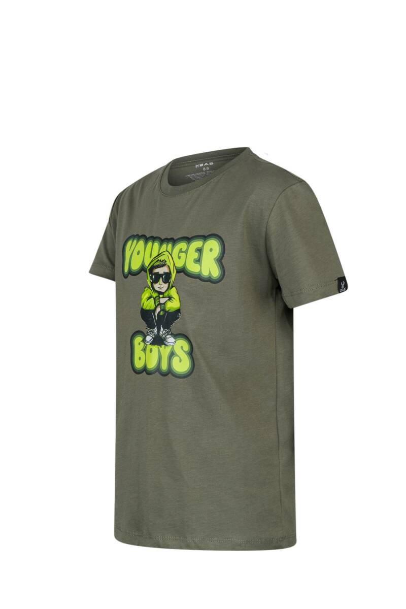 2AS Aja Çocuk Baskılı T-Shirt Haki 214 - 2