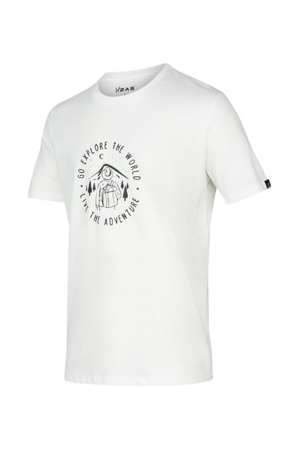 2AS Alex Baskılı Erkek Sıfır Yaka T-Shirt Beyaz - 2AS (1)