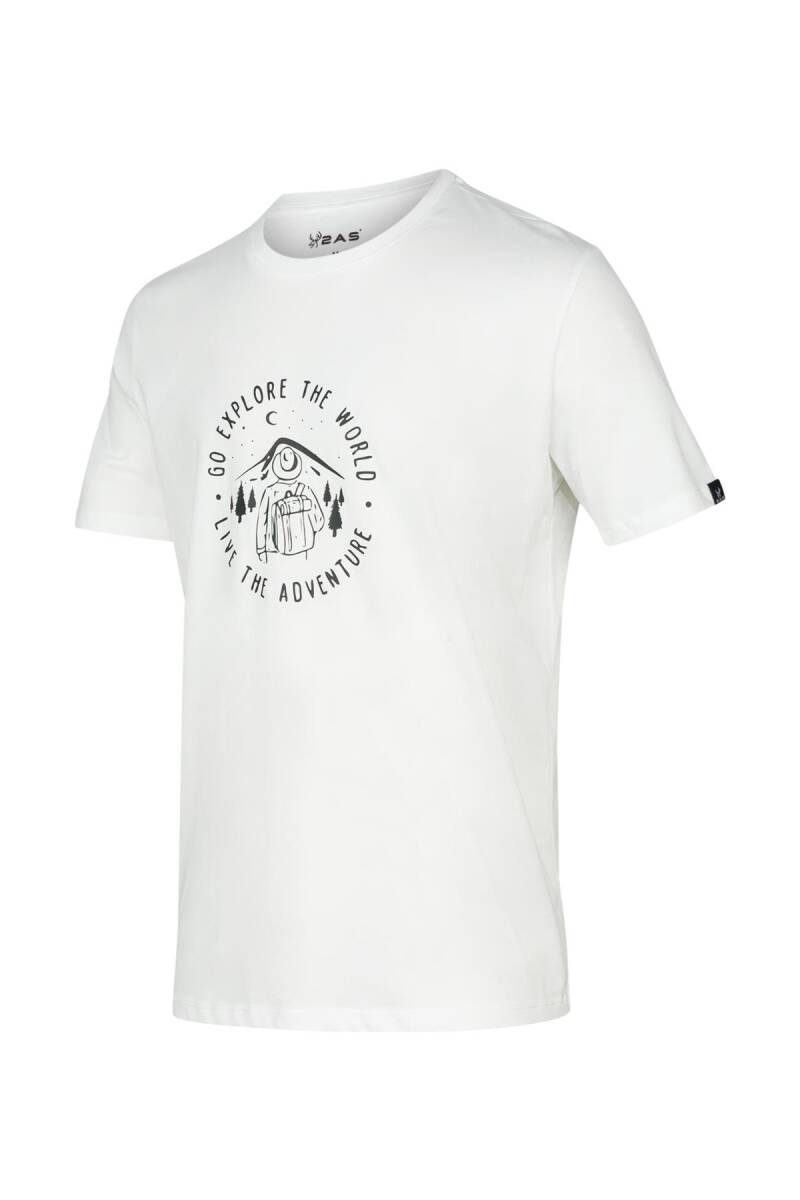 2AS Alex Baskılı Erkek Sıfır Yaka T-Shirt Beyaz - 2