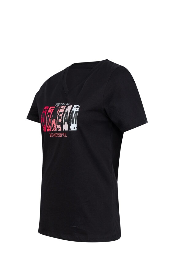 2AS Alone Baskılı V Yaka Kadın T-Shirt 404 - 2AS (1)