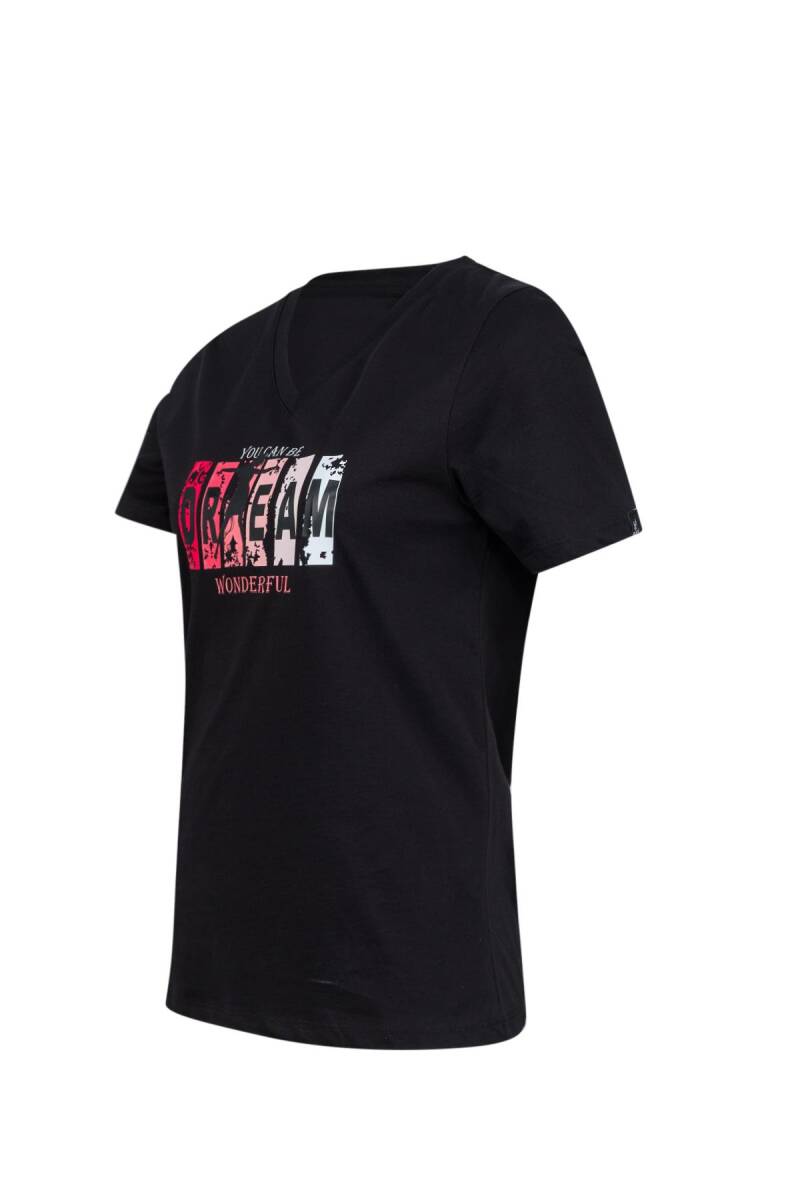 2AS Alone Baskılı V Yaka Kadın T-Shirt 404 - 2