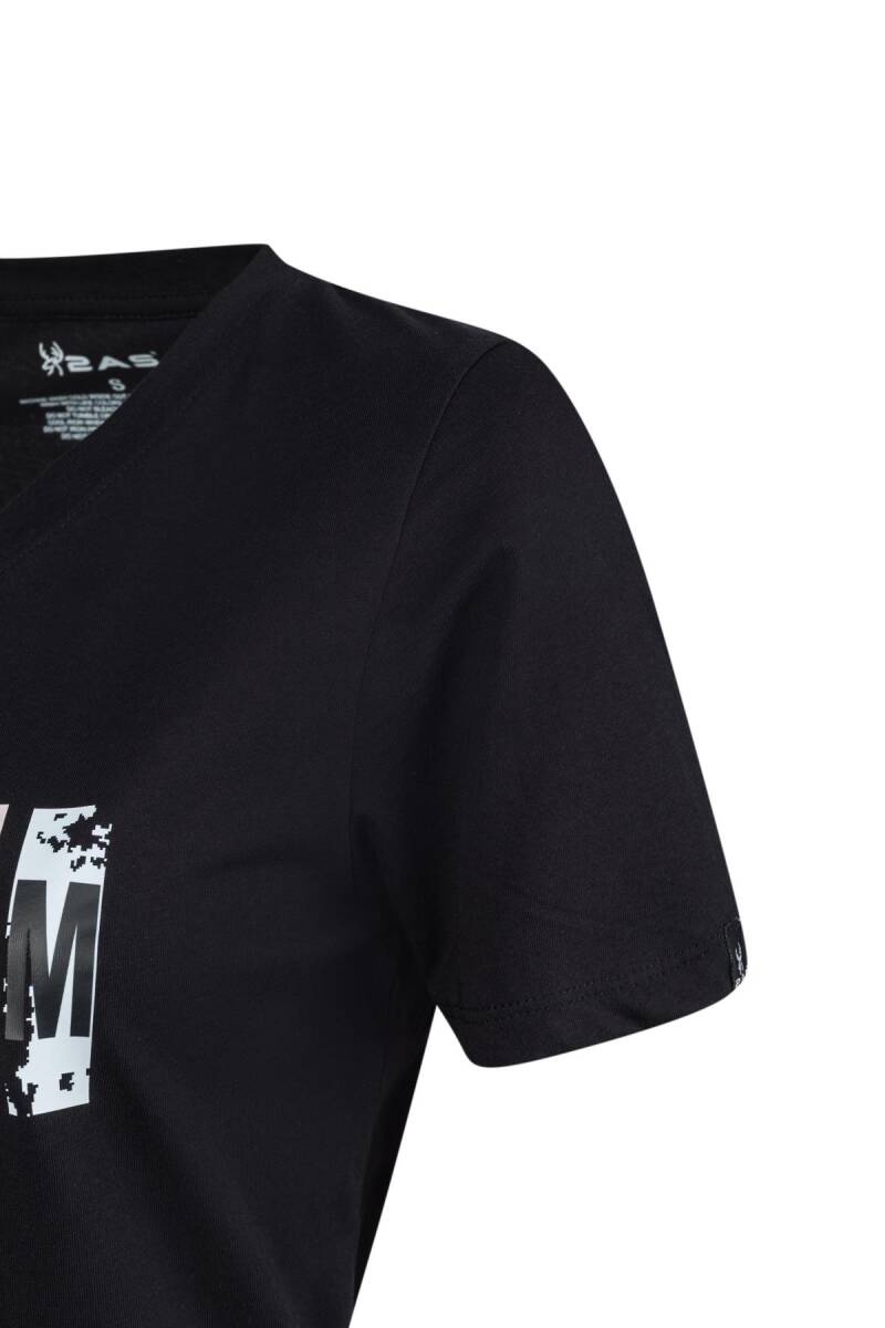 2AS Alone Baskılı V Yaka Kadın T-Shirt 404 - 3