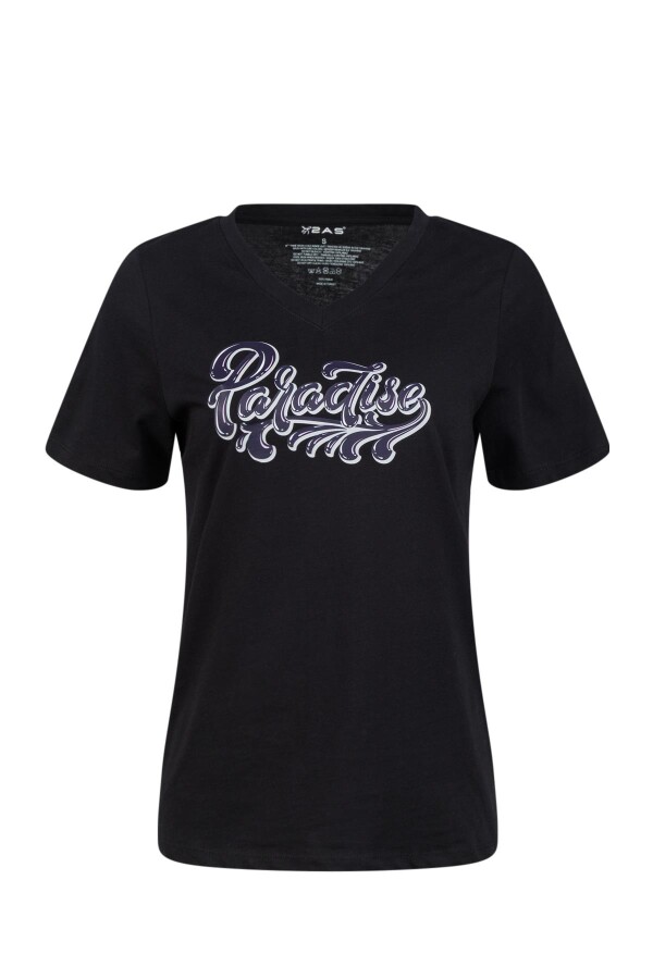 2AS Alone Baskılı V Yaka Kadın T-Shirt 406 - 2AS