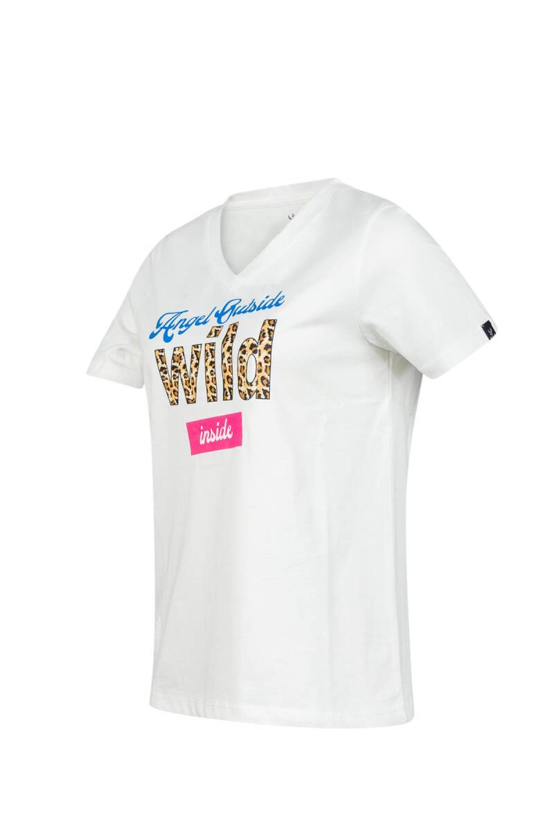 2AS Alone Baskılı V Yaka Kadın T-Shirt 410 - 2