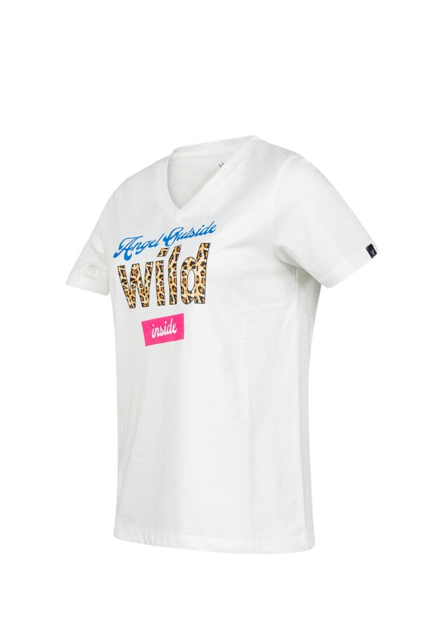 2AS Alone Baskılı V Yaka Kadın T-Shirt 410 - 2AS (1)
