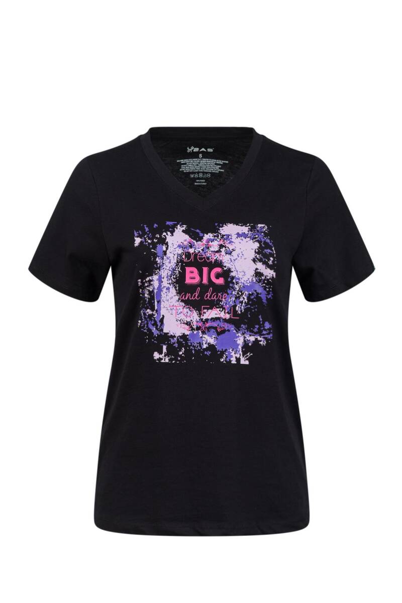 2AS Alone Baskılı V Yaka Kadın T-Shirt 405 - 1