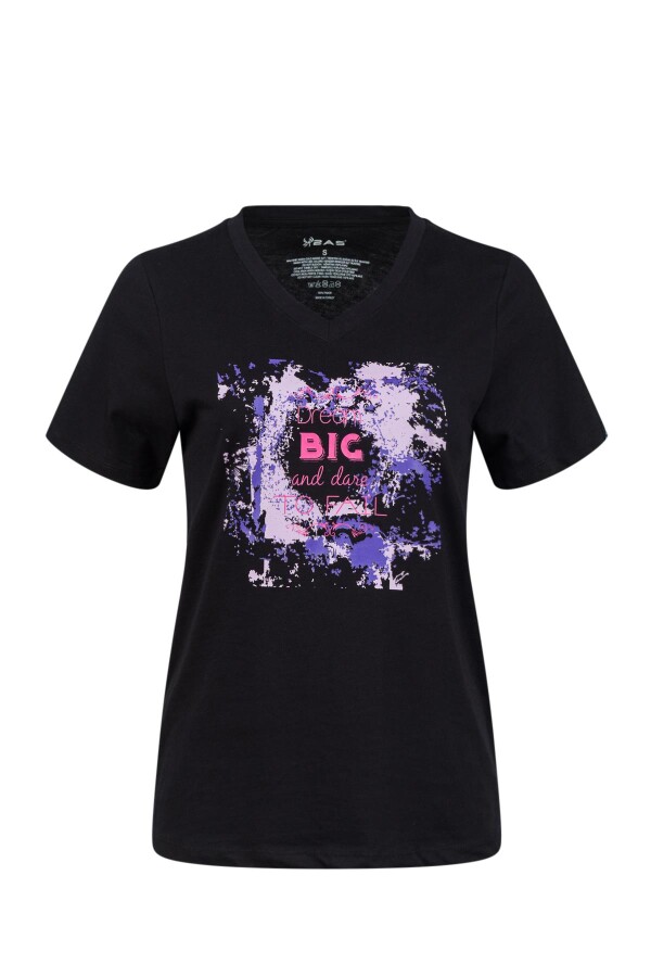 2AS Alone Baskılı V Yaka Kadın T-Shirt 405 - 2AS