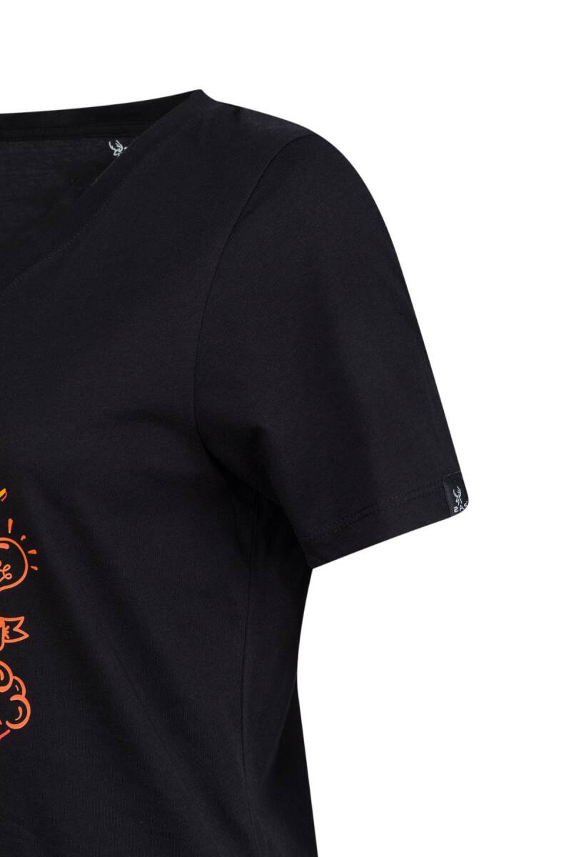 2AS Alone Baskılı V Yaka Kadın T-Shirt 411 - 3