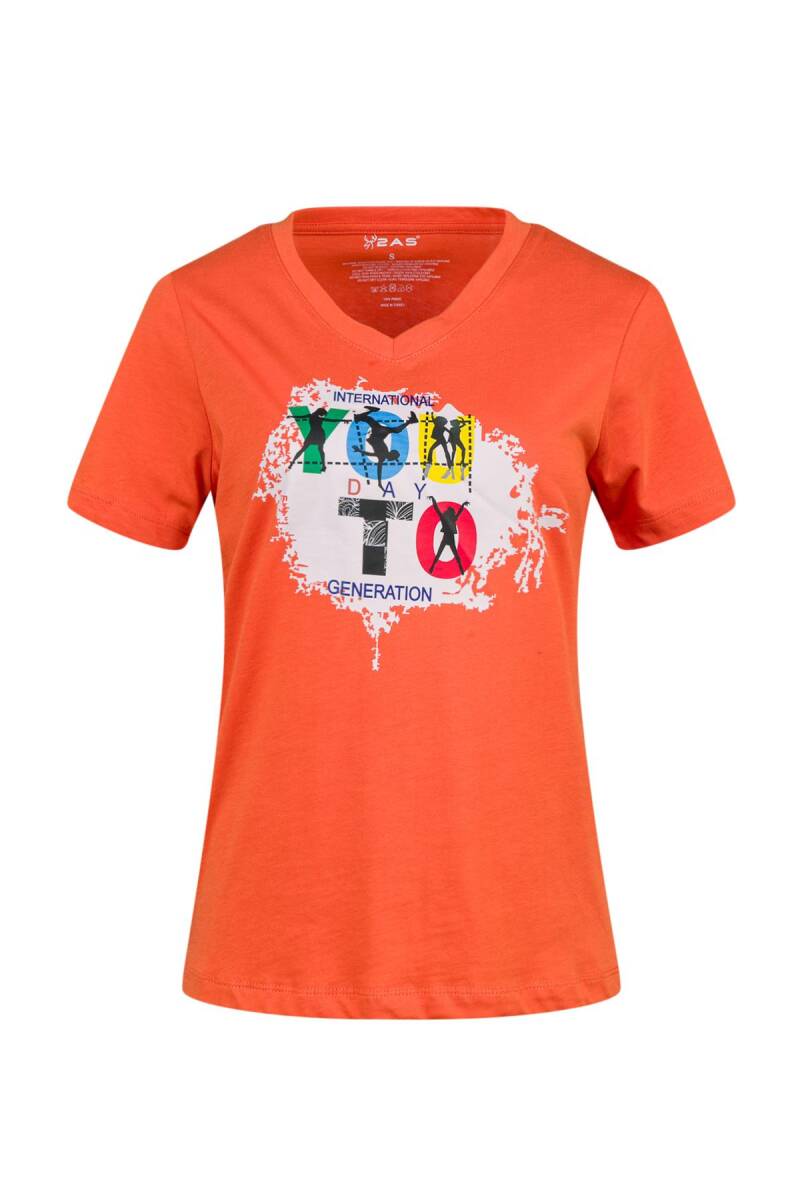 2AS Alone Baskılı V Yaka Kadın T-Shirt 403 - 1