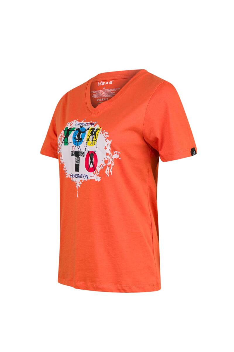 2AS Alone Baskılı V Yaka Kadın T-Shirt 403 - 2