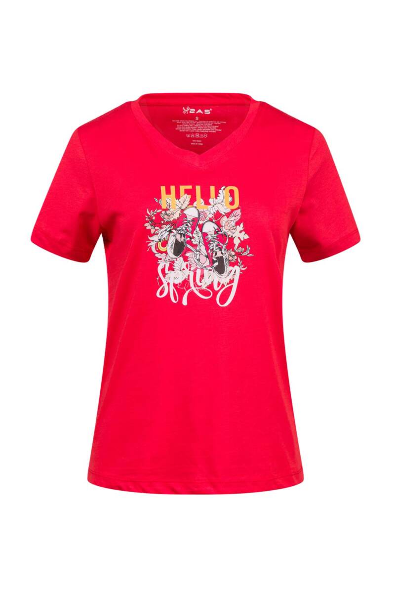 2AS Alone Baskılı V Yaka Kadın T-Shirt 402 - 1