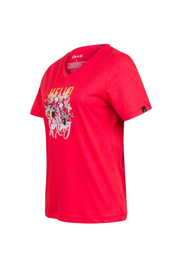 2AS Alone Baskılı V Yaka Kadın T-Shirt 402 - 2AS (1)