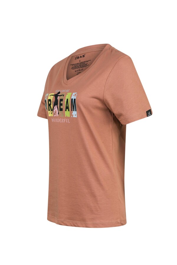 2AS Alone Baskılı V Yaka Kadın T-Shirt 404 - 2AS (1)