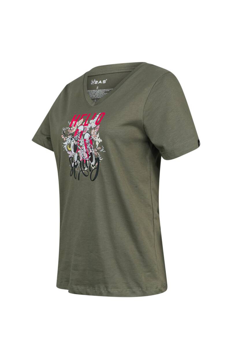 2AS Alone Baskılı V Yaka Kadın T-Shirt 402 - 2
