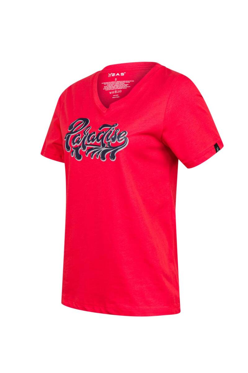2AS Alone Baskılı V Yaka Kadın T-Shirt 406 - 2