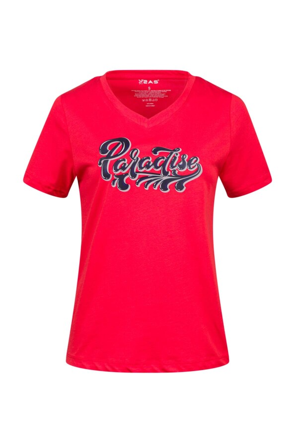 2AS Alone Baskılı V Yaka Kadın T-Shirt 406 - 2AS