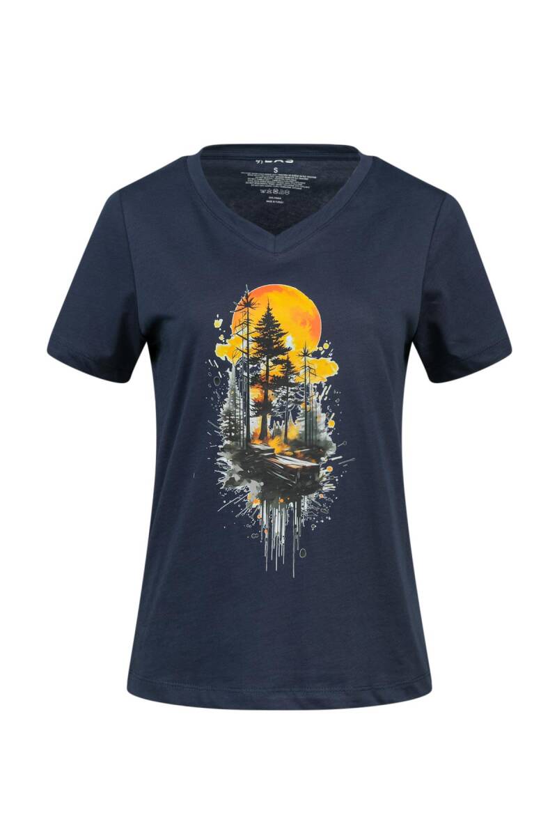 2AS Alone Baskılı V Yaka Kadın T-Shirt 413 - 1