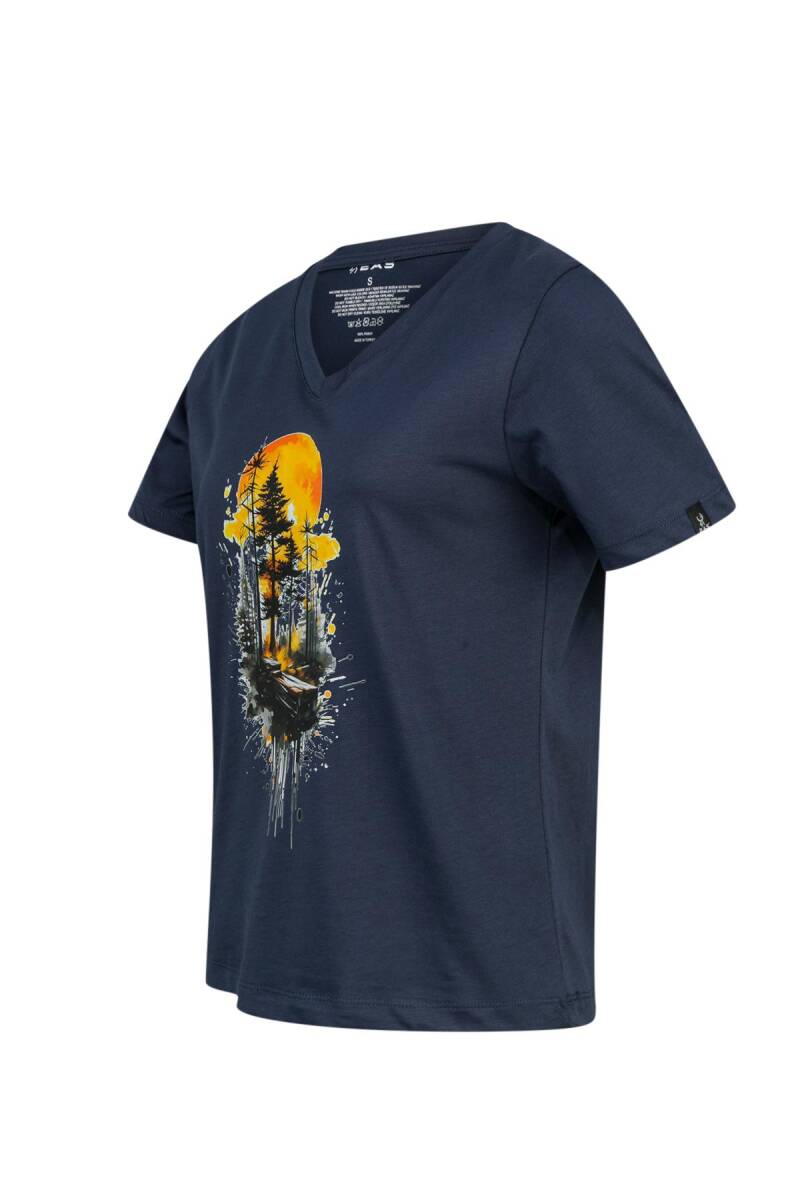 2AS Alone Baskılı V Yaka Kadın T-Shirt 413 - 2