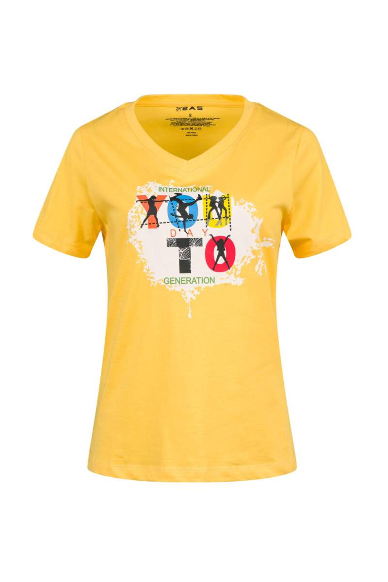 2AS Alone Baskılı V Yaka Kadın T-Shirt 403 - 1