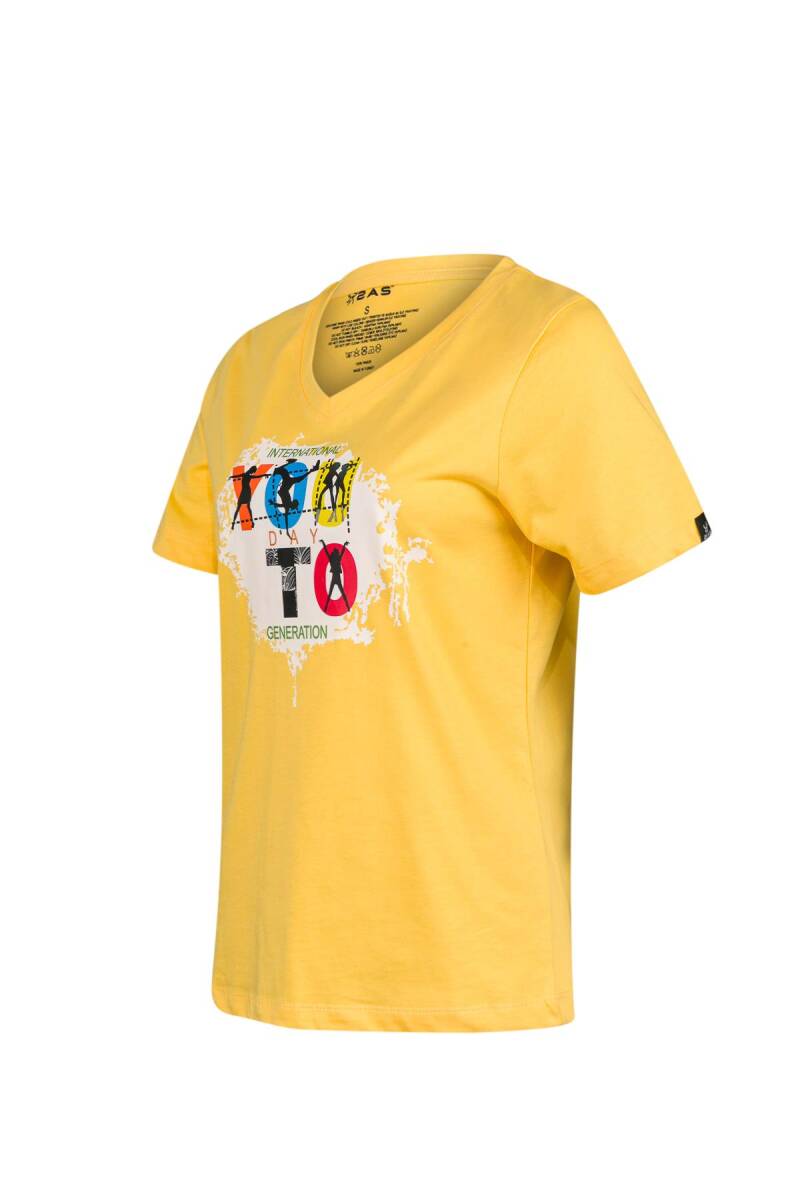 2AS Alone Baskılı V Yaka Kadın T-Shirt 403 - 2