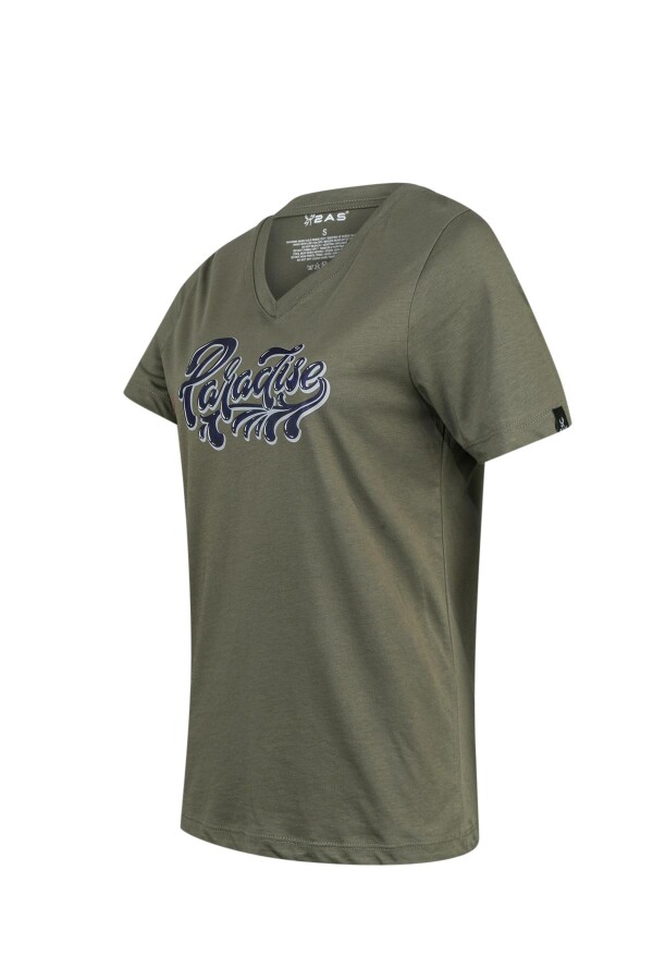 2AS Alone Baskılı V Yaka Kadın T-Shirt 406 - 2AS (1)
