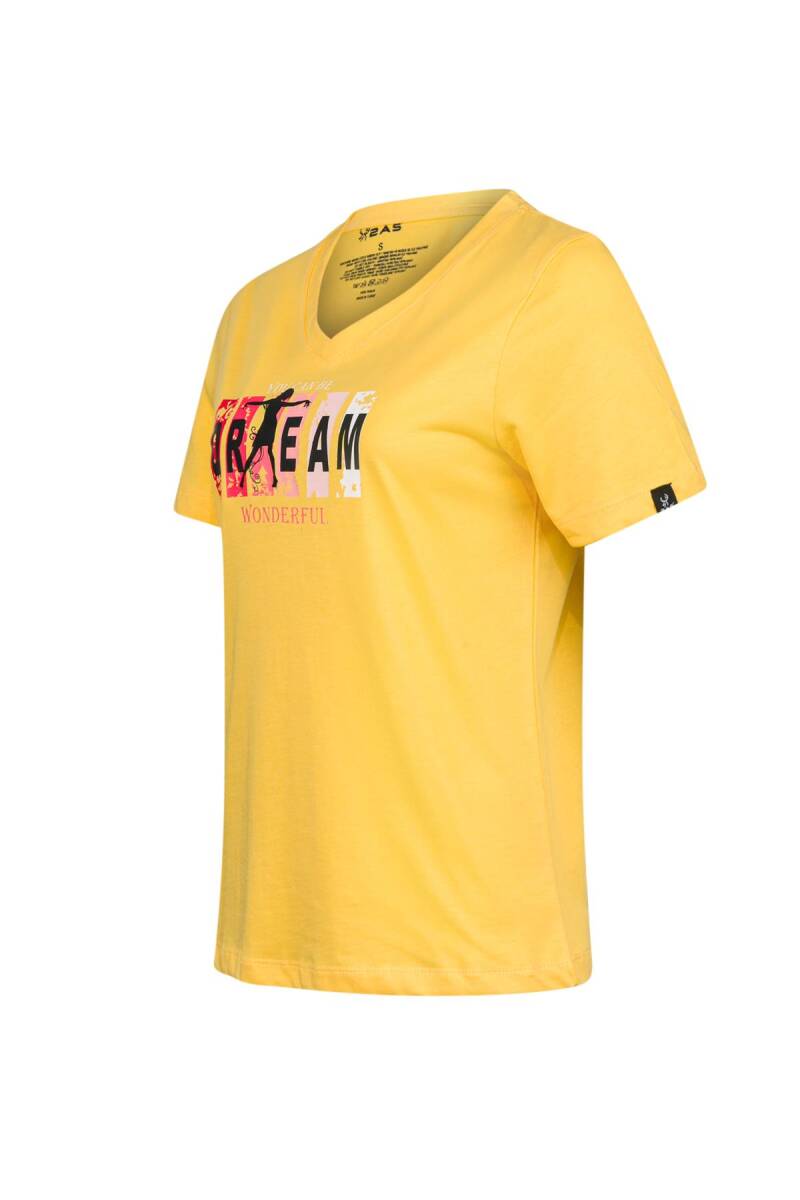 2AS Alone Baskılı V Yaka Kadın T-Shirt 404 - 2