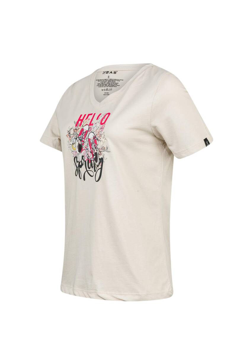 2AS Alone Baskılı V Yaka Kadın T-Shirt 402 - 2