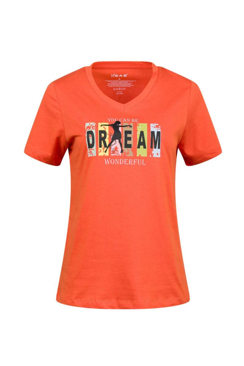 2AS Alone Baskılı V Yaka Kadın T-Shirt 404 - 1