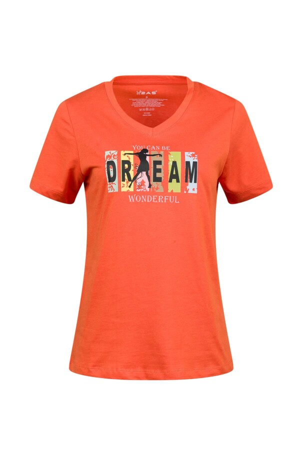 2AS Alone Baskılı V Yaka Kadın T-Shirt 404 - 2AS