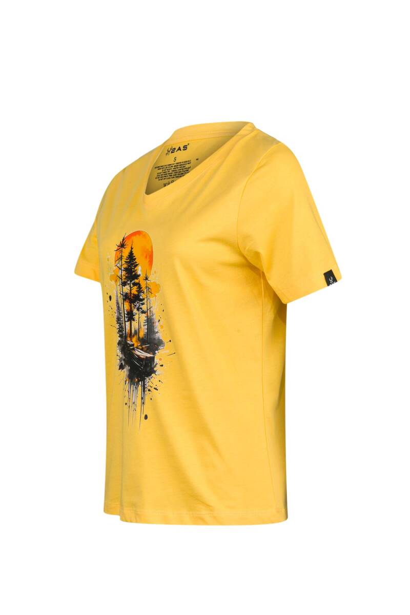 2AS Alone Baskılı V Yaka Kadın T-Shirt 413 - 2