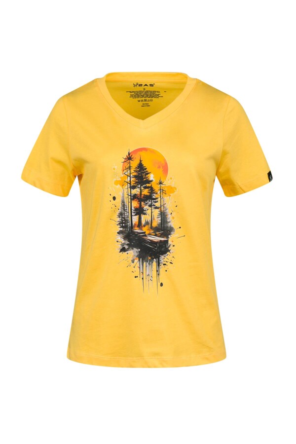 2AS Alone Baskılı V Yaka Kadın T-Shirt 413 - 2AS