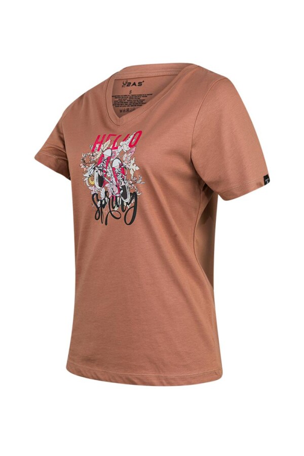 2AS Alone Baskılı V Yaka Kadın T-Shirt 402 - 2AS (1)