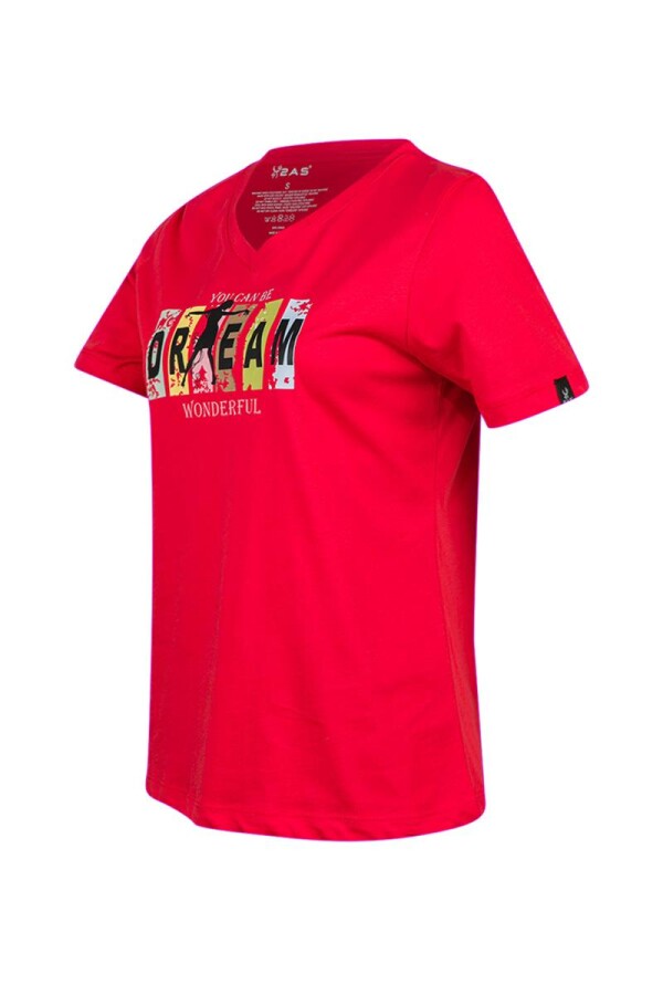 2AS Alone Baskılı V Yaka Kadın T-Shirt 404 - 2AS (1)