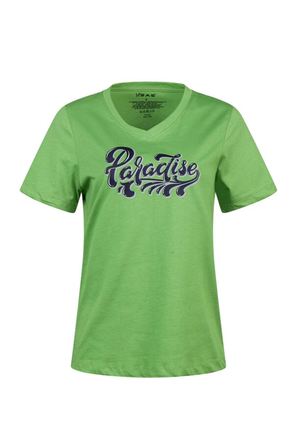 2AS Alone Baskılı V Yaka Kadın T-Shirt 406 - 2AS