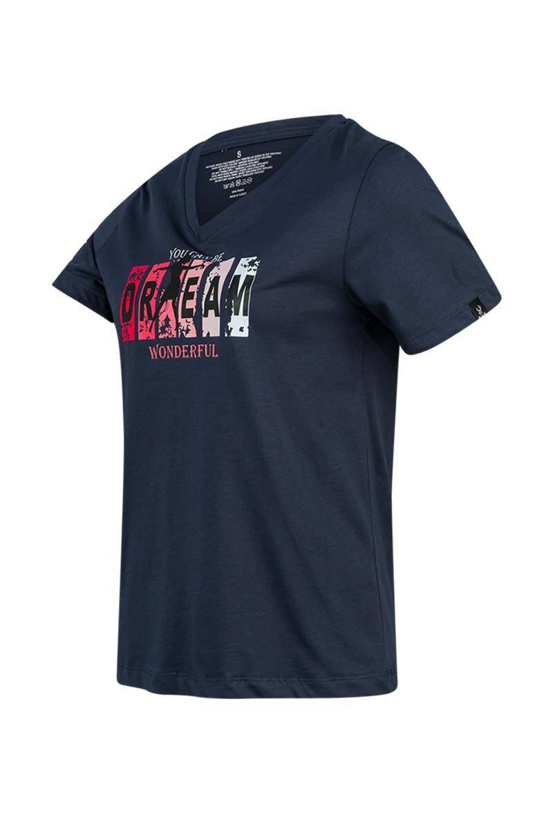 2AS Alone Baskılı V Yaka Kadın T-Shirt 404 - 2