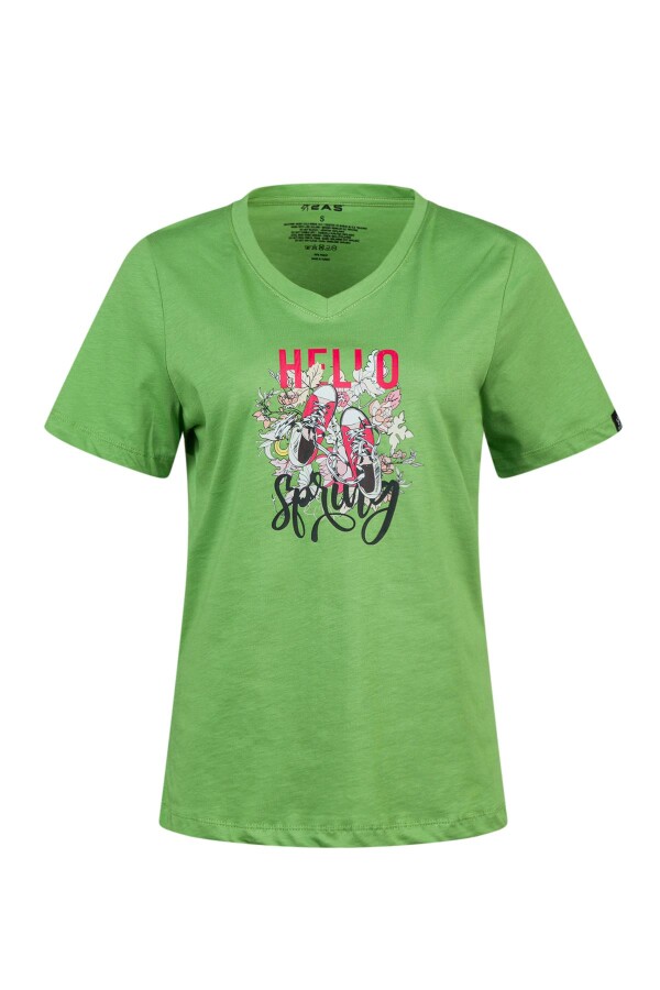 2AS Alone Baskılı V Yaka Kadın T-Shirt 402 - 2AS