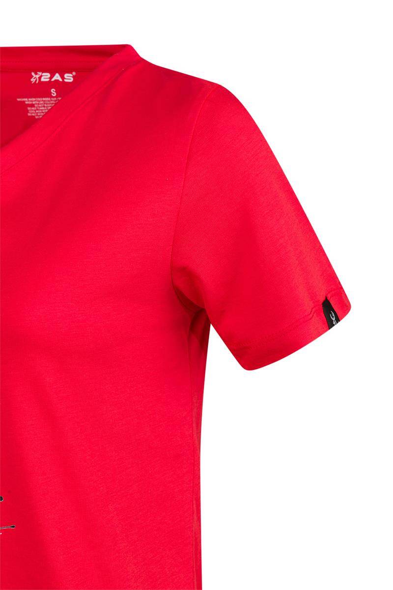 2AS Alone Baskılı V Yaka Kadın T-Shirt 413 - 3