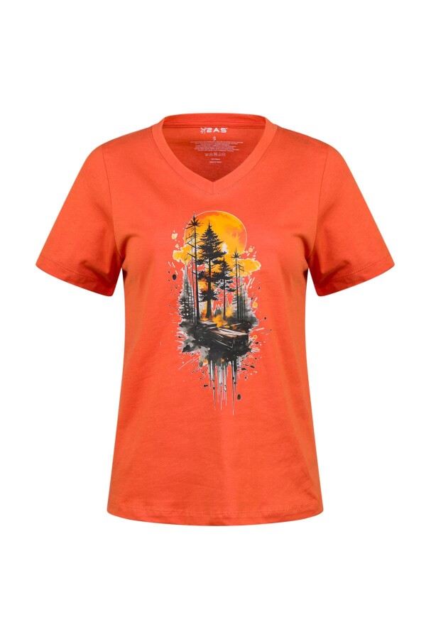 2AS Alone Baskılı V Yaka Kadın T-Shirt 413 
