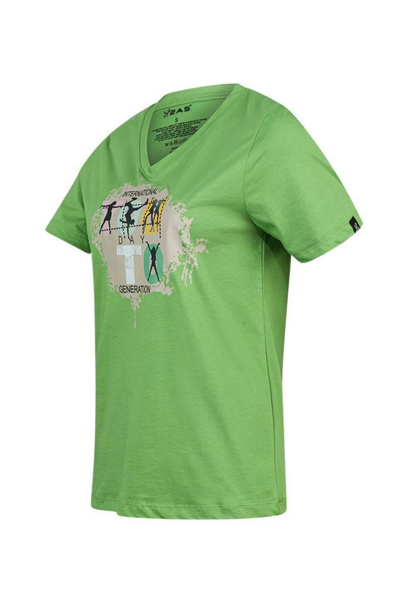 2AS Alone Baskılı V Yaka Kadın T-Shirt 403 - 2